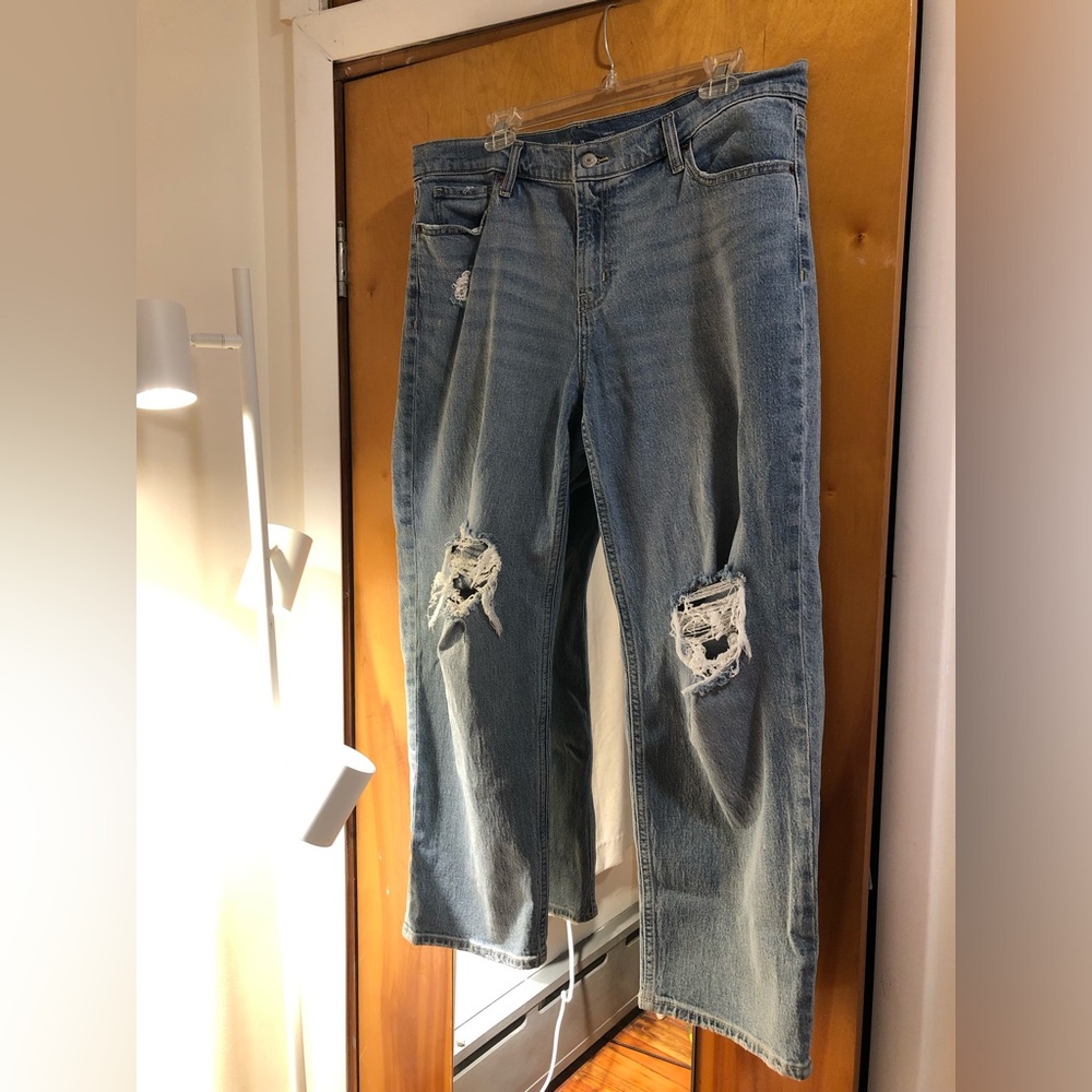 Old Navy Blue Distressed Boyfriend Loose Jeans